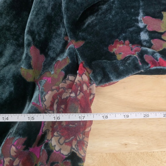 Baltic Born Floral Velvet Maxi Dress V-Neck Flutter Sleeve Size XXL No Belt - Picture 5 of 9